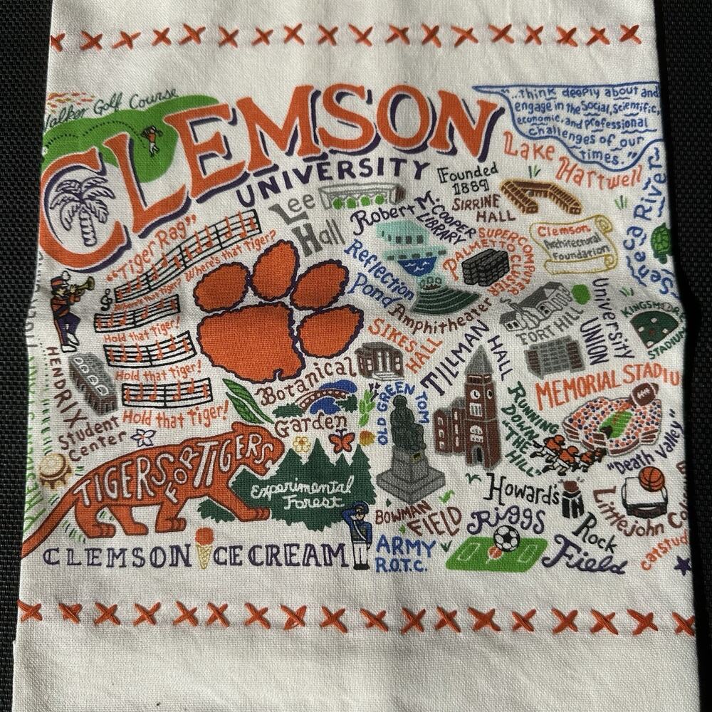 Vintage Catstudio Collegiate Collection Dish Hand Bar Towel - CLEMSON